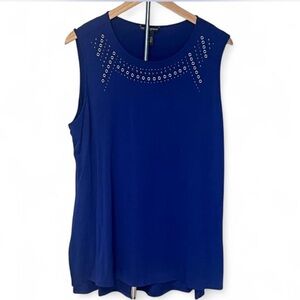 Chelsea & Theodore Grommet Sleeveless Top XL 1X NWOT Blue